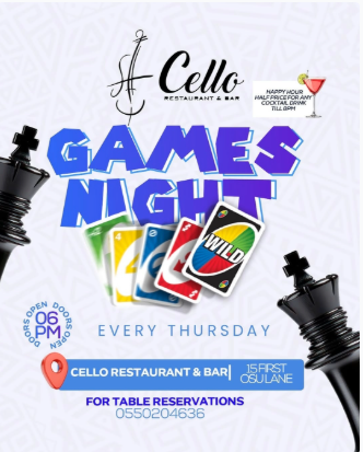 Games Night at Cello - Event Image